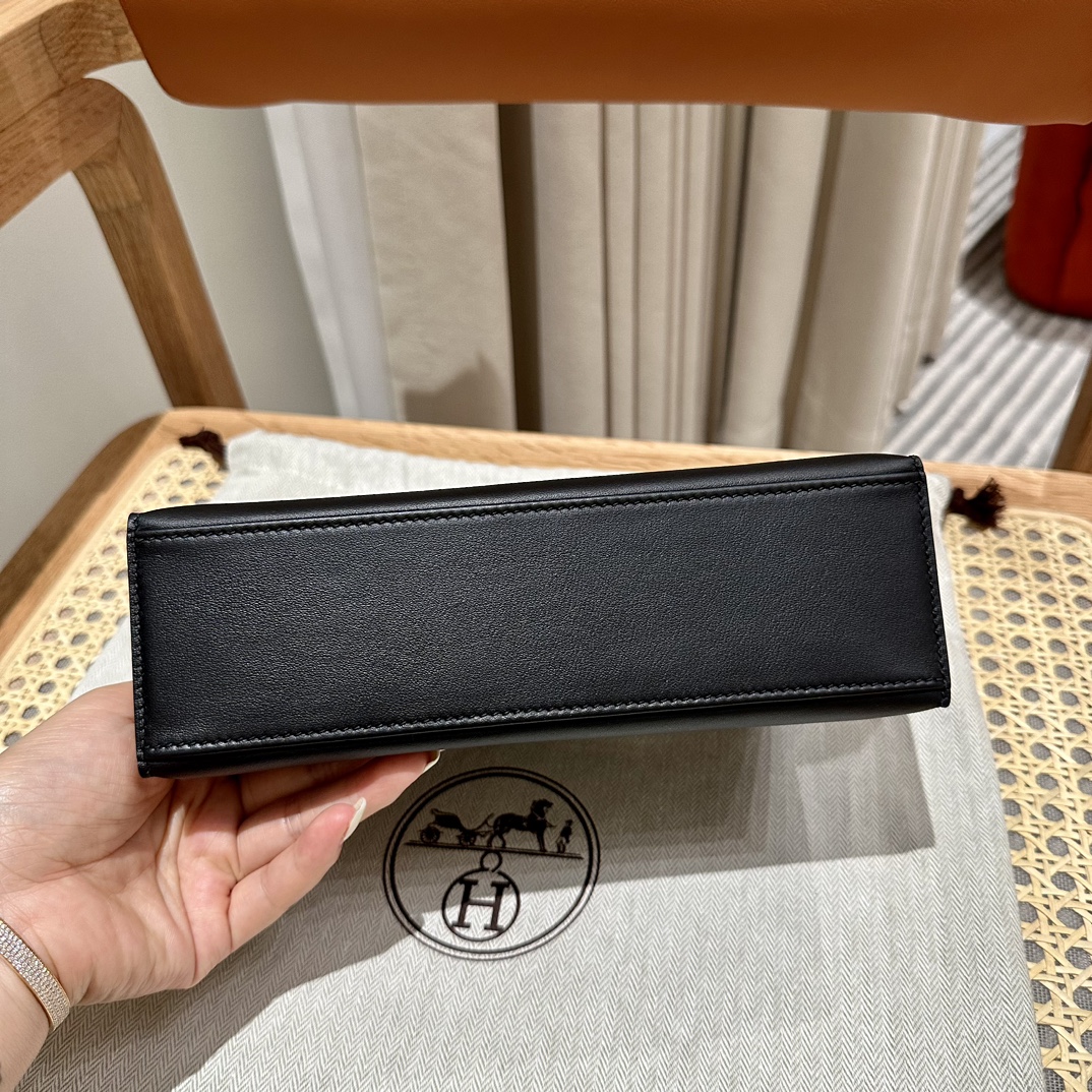 Hermès mini kelly 1, ck89/Black, swift, gold, 22cm, all handmade!!