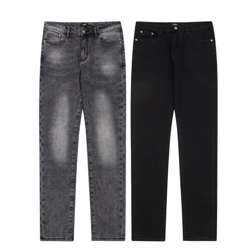 2022 Classic Two-Colour Jeans with Water-Washed Finish and Japanese Embroidery - 图片 9