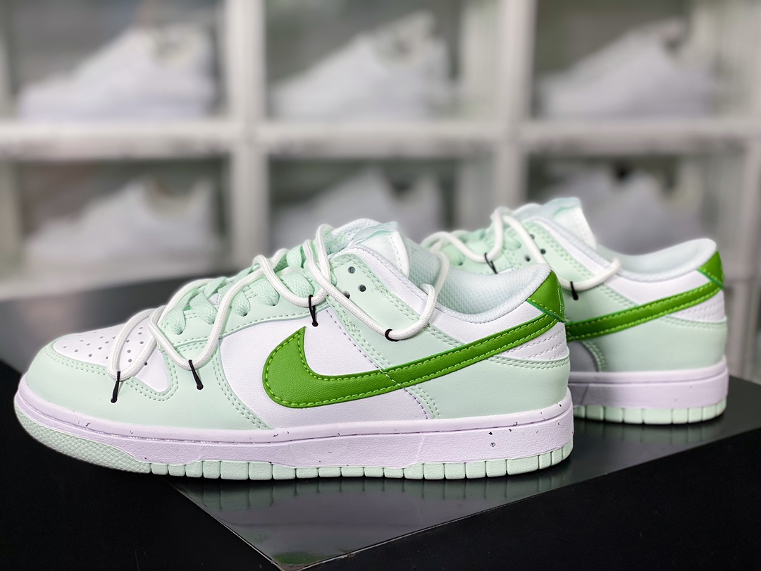 Nike SB Dunk Low ”Milk White/Blue” Dunk series low-top casual sneakers ”leather milk white light green laces” DN1431-102