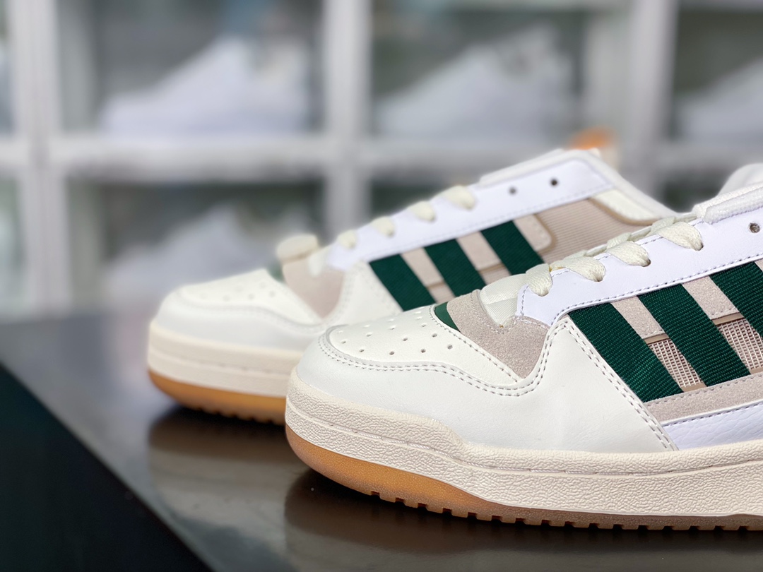 Adidas Originals Forum Exhibit 84 Low Roma Series Low-top Sneakers ”Off-white, dark green, banana yellow” GW4360