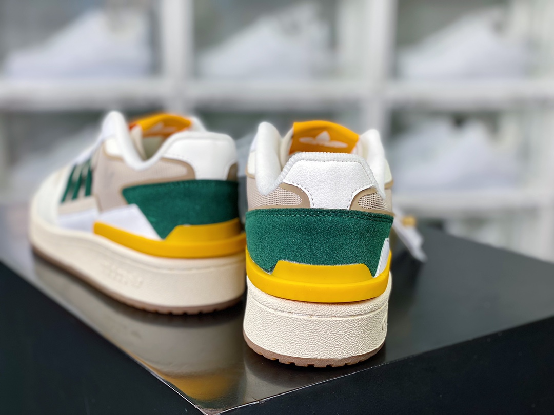 Adidas Originals Forum Exhibit 84 Low Roma Series Low-top Sneakers ”Off-white, dark green, banana yellow” GW4360