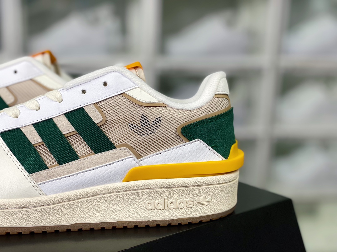 Adidas Originals Forum Exhibit 84 Low Roma Series Low-top Sneakers ”Off-white, dark green, banana yellow” GW4360