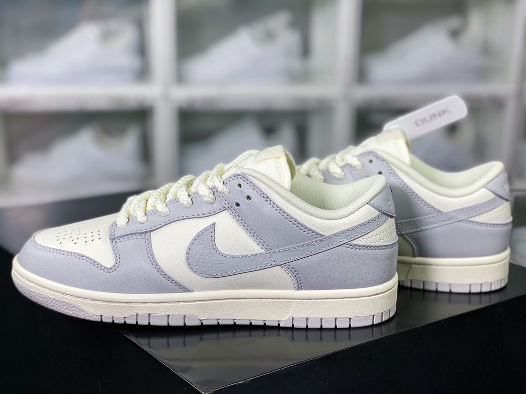 WMNS SB Dunk Low ”Photon Dust” dunk series low-top casual sports skateboard shoes ”white gray smoke gray haze relief” FJ4553-133