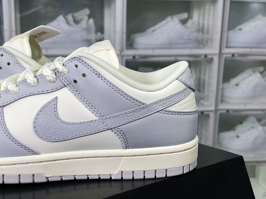 WMNS SB Dunk Low ”Photon Dust” dunk series low-top casual sports skateboard shoes ”white gray smoke gray haze relief” FJ4553-133