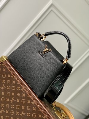 Louis Vuitton LV Capucines Bags Handbags Replica Online
 Black Goat Skin Sheepskin M91697