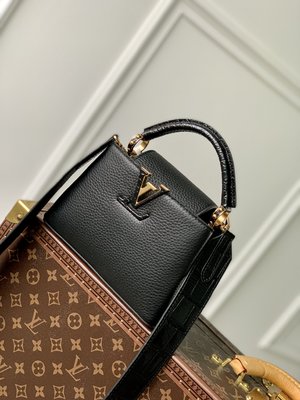 Louis Vuitton LV Capucines Buy Bags Handbags Best Fake
 Black Goat Skin Sheepskin Mini M91697