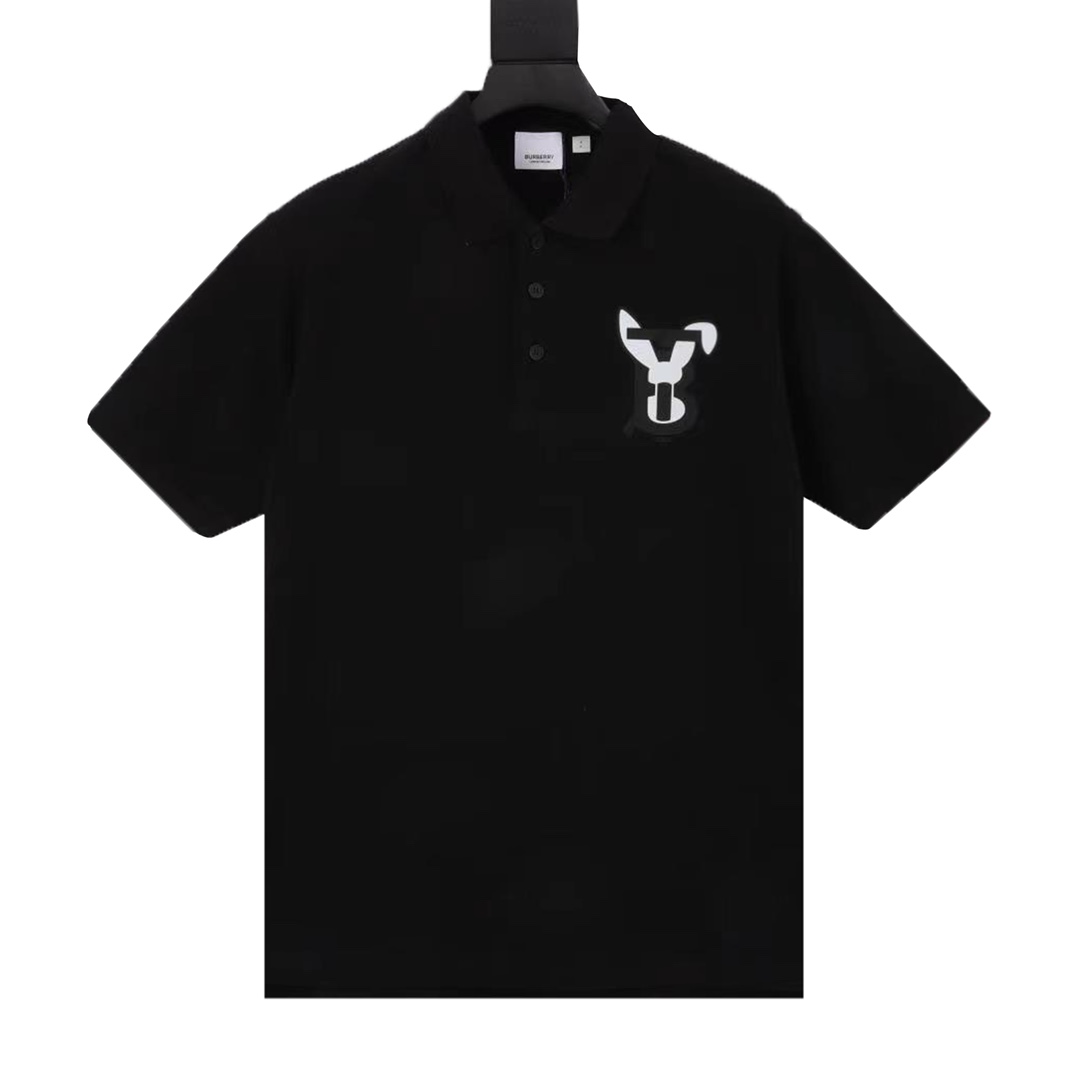 Burberry/巴宝莉 polo de manga corta edición limitada del Año del Conejo. Confeccionada en tejido de piqué de algodón, mate…