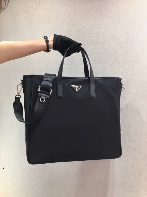 Prada Nylon Tote Bag with Saffiano Leather Trim | Removable Shoulder Strap 1 Prada Nylon Tote Bag with Saffiano Leather Trim | Removable Shoulder Strap