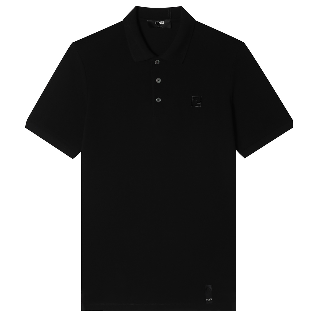 FEND芬*2023SS polo nuevo de cuello vuelto de primavera/verano, bordado 3D de doble F en el pecho con técnica d…
