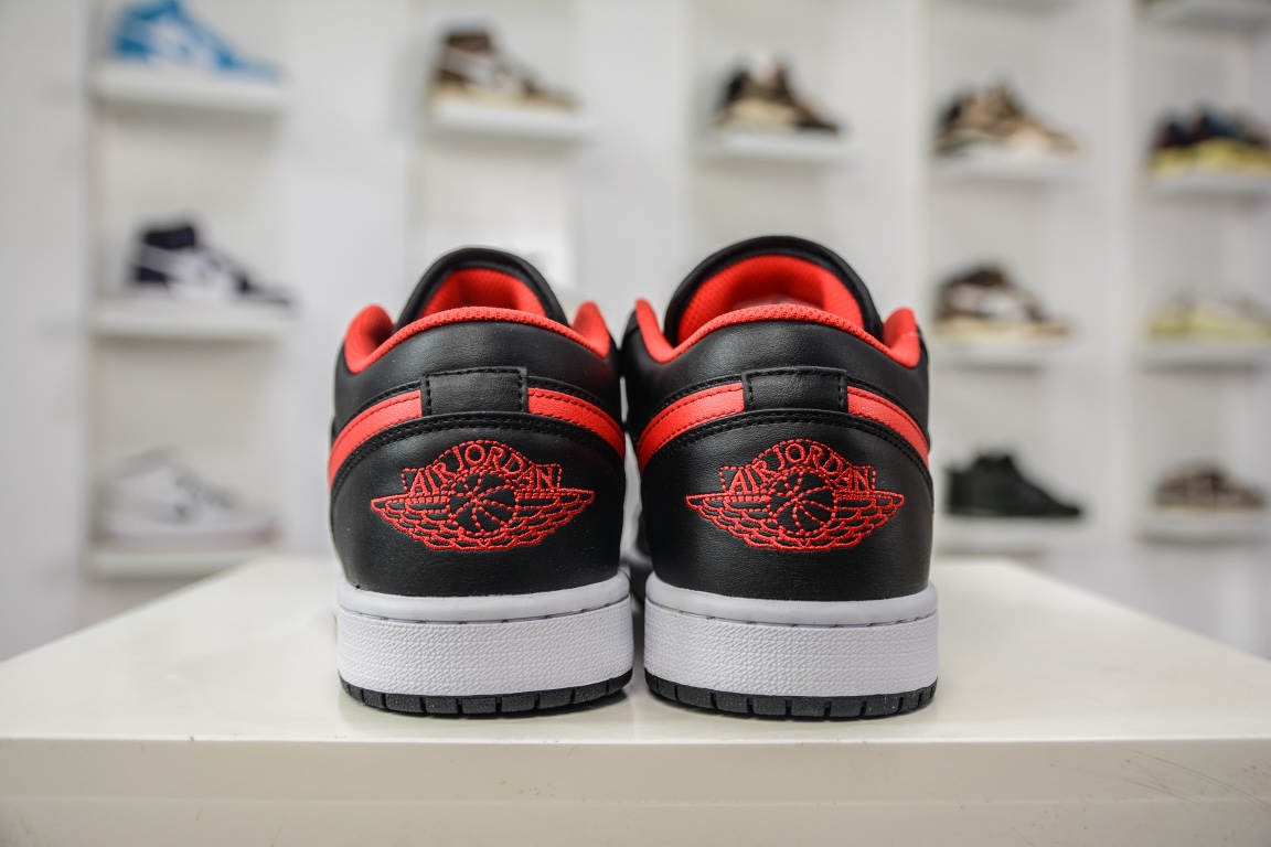 T 原装Air Jordan 1 Low ”White Toe” 黑白红 小黑红脚趾 553558-063