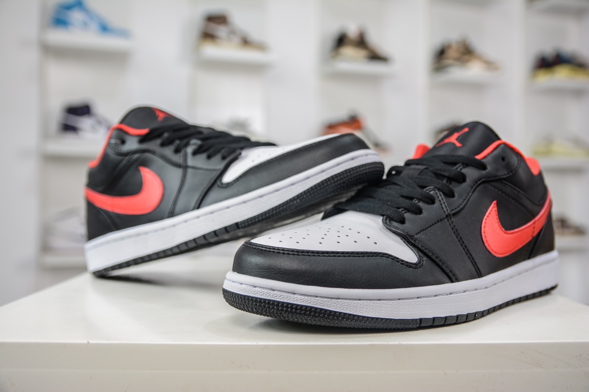 T 原装Air Jordan 1 Low ”White Toe” 黑白红 小黑红脚趾 553558-063