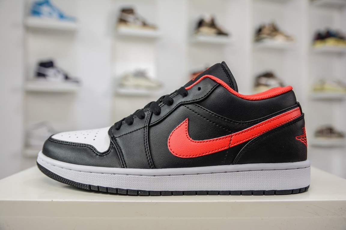 T 原装Air Jordan 1 Low ”White Toe” 黑白红 小黑红脚趾 553558-063