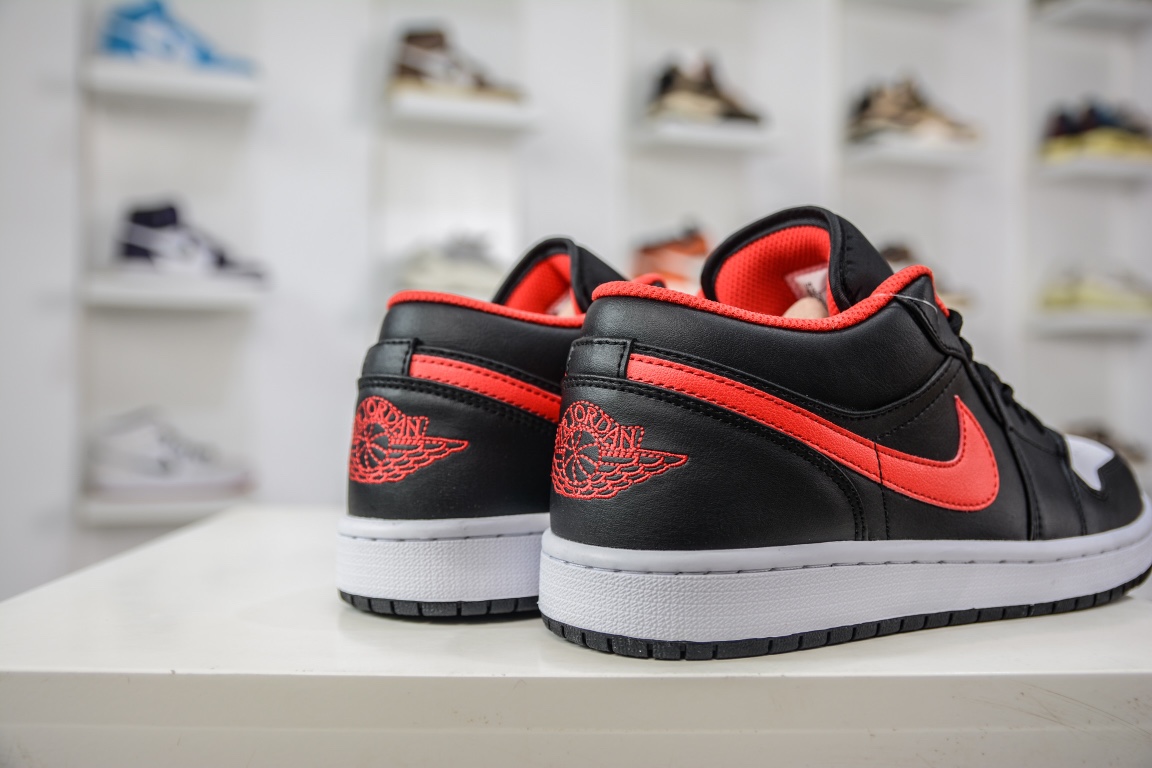 T 原装Air Jordan 1 Low ”White Toe” 黑白红 小黑红脚趾 553558-063