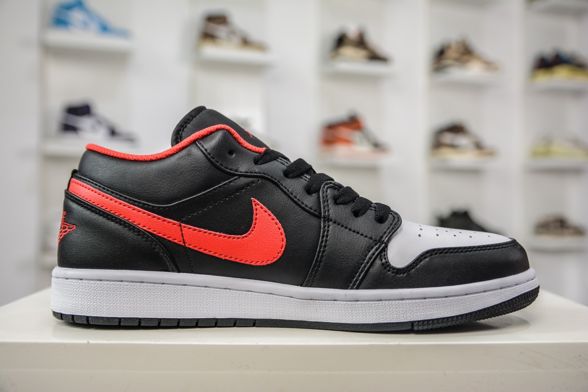 T 原装Air Jordan 1 Low ”White Toe” 黑白红 小黑红脚趾 553558-063