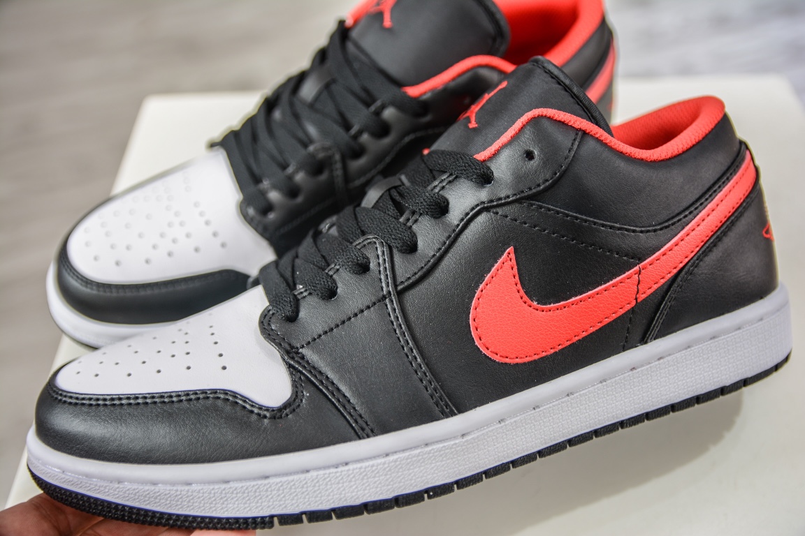 T 原装Air Jordan 1 Low ”White Toe” 黑白红 小黑红脚趾 553558-063