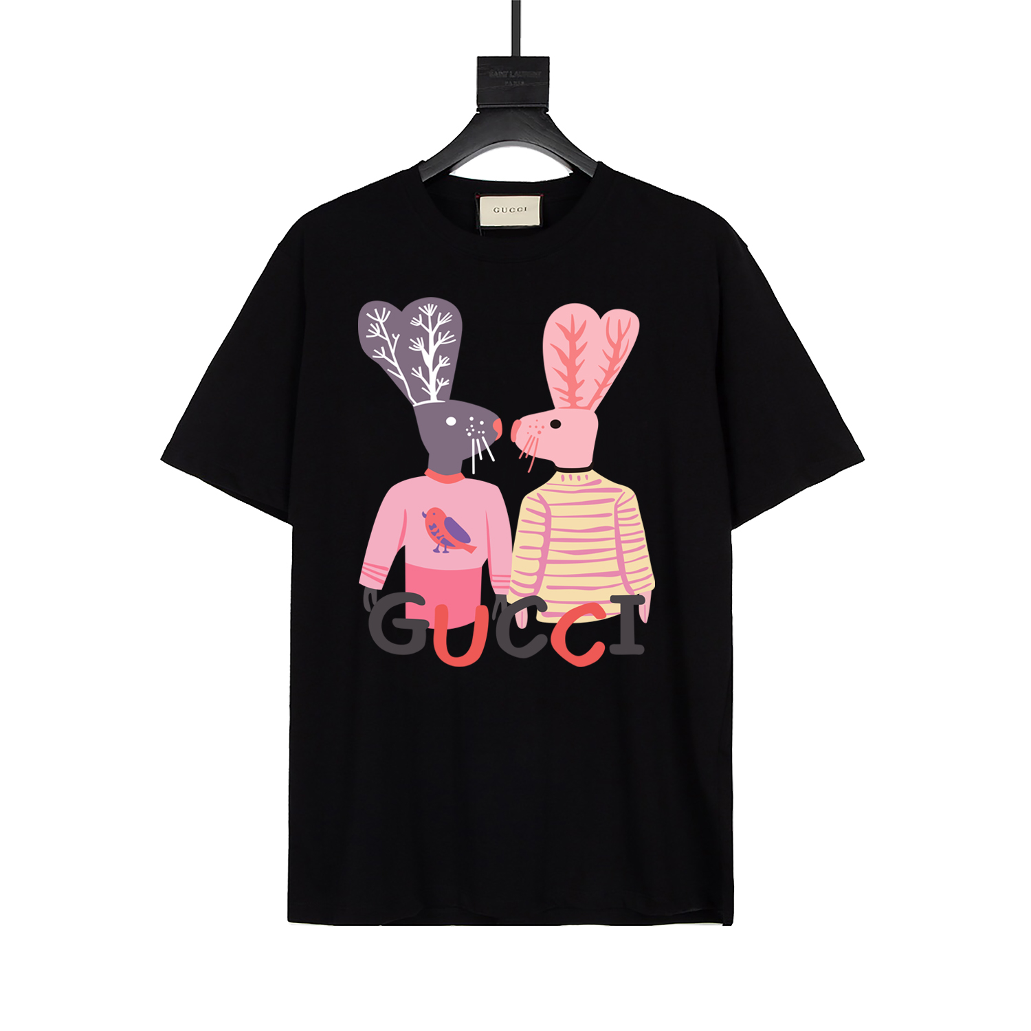 GUCCI 23SS primavera-verano nueva temporada camiseta de conejo de orejas largas en stock, con estampado de conejo lindo…