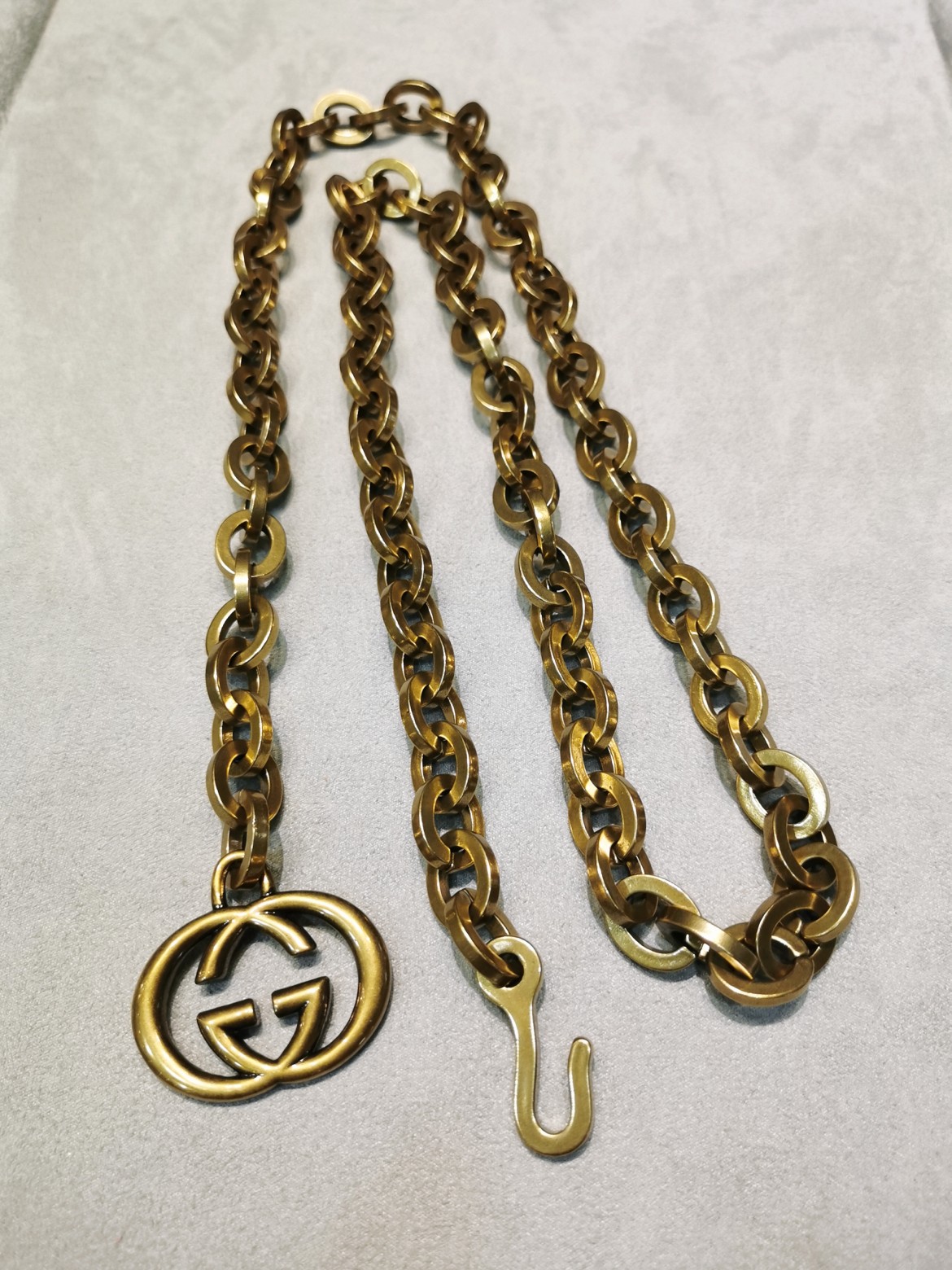 Gucci新款腰链可调节链式腰带饰有