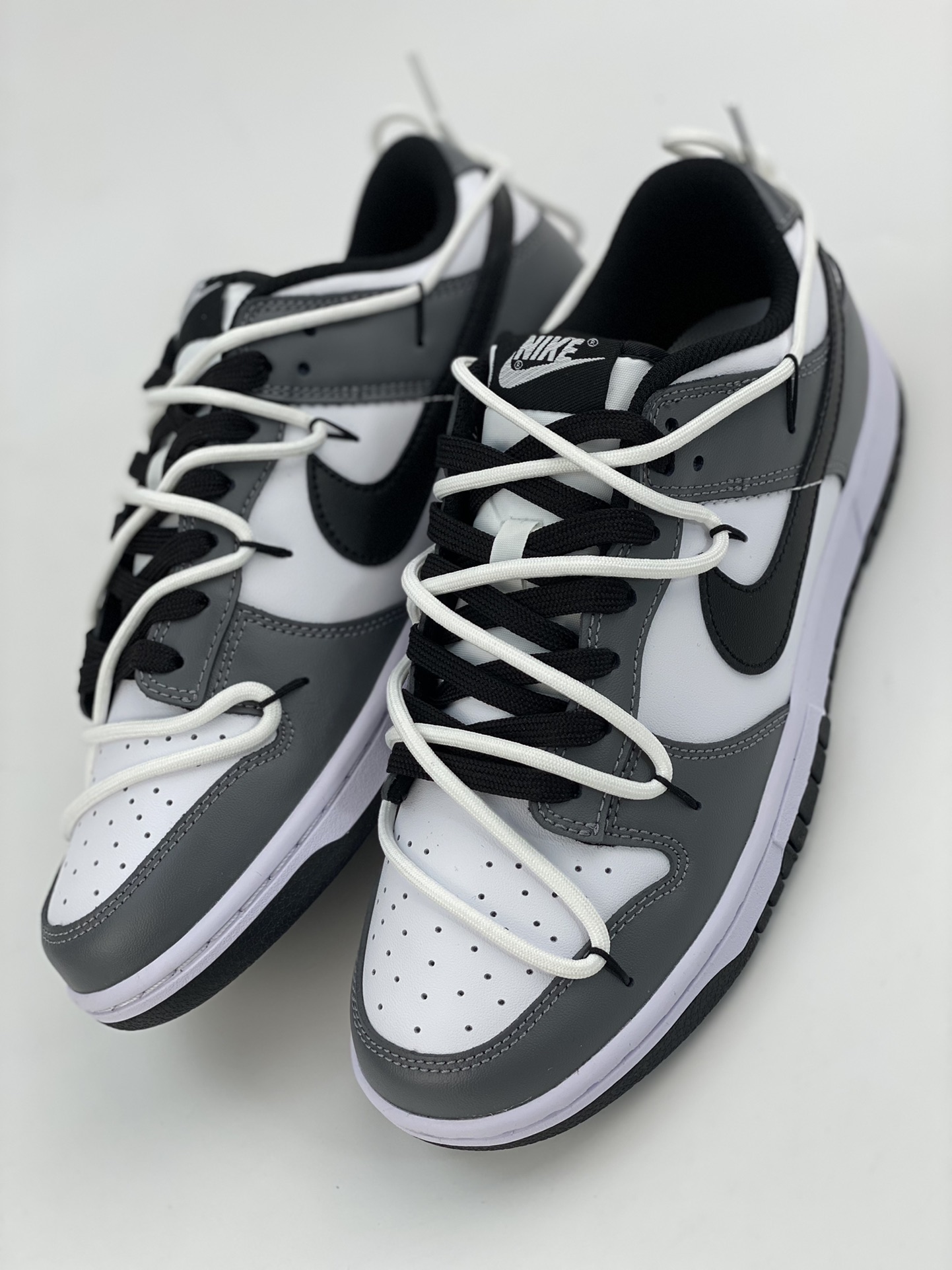 240 NIKE SB Dunk Low 雾色渡鸦 黑白灰绑带 DD1503-101