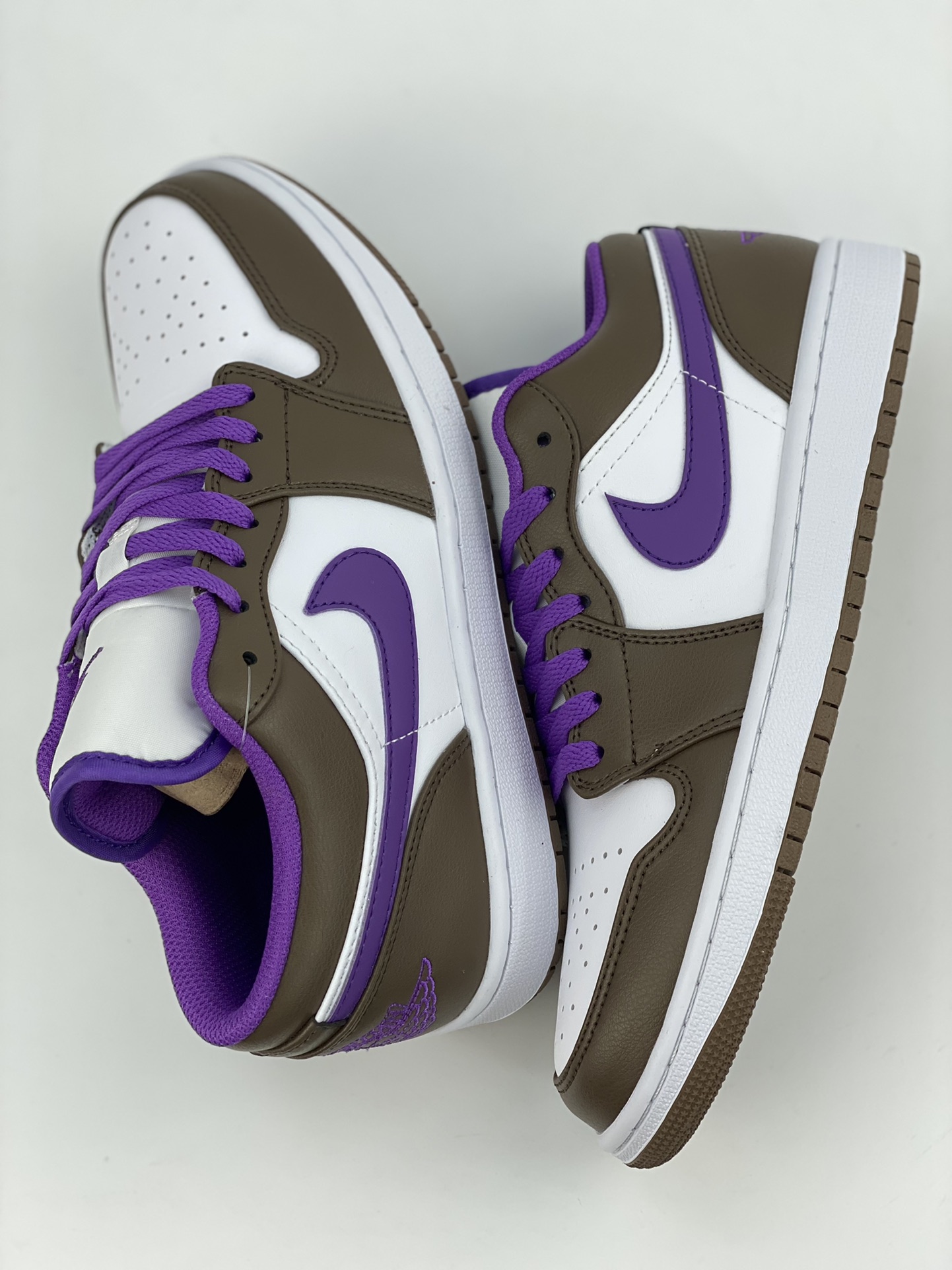 Air Jordan 1 Low Brown White Purple AJ1 Joe 1 Low Top Casual Shoes 553558-215