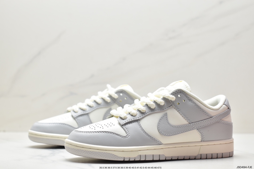 WMNS SB Dunk Low ”Photon Dust” dunk series low-top casual sports skateboard shoes ”white gray smoke gray haze relief” FJ4553-133