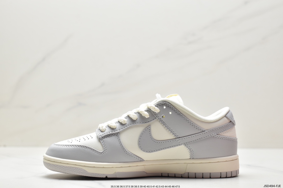 WMNS SB Dunk Low ”Photon Dust” dunk series low-top casual sports skateboard shoes ”white gray smoke gray haze relief” FJ4553-133