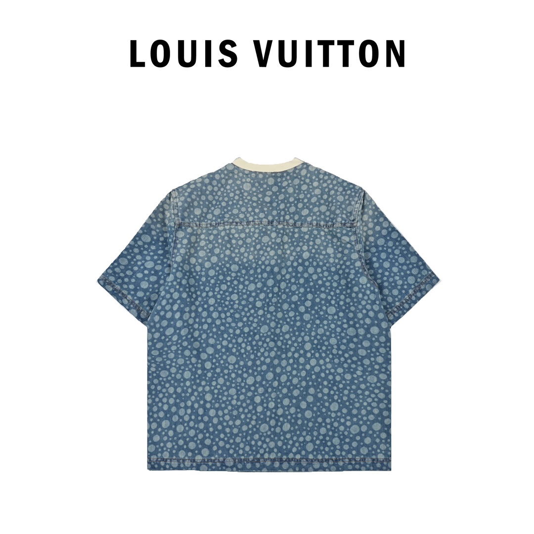 300 Louis Vuitton路易威登波点印花牛仔衬衫