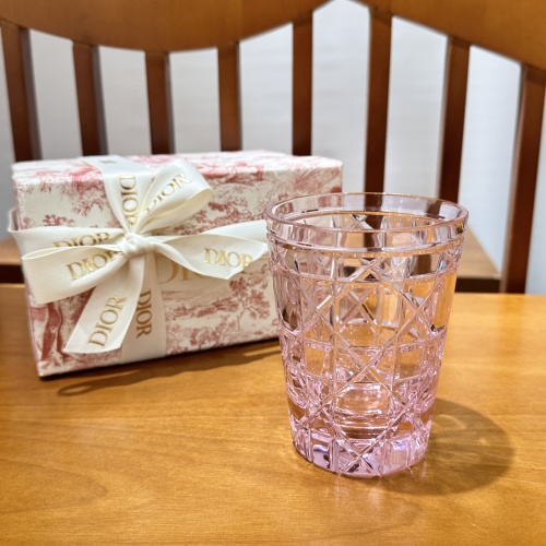 Di*or x Baccarat Pink Crystal Glass Cup with Diamond Cut Design 6 Di*or x Baccarat Pink Crystal Glass Cup with Diamond Cut Design