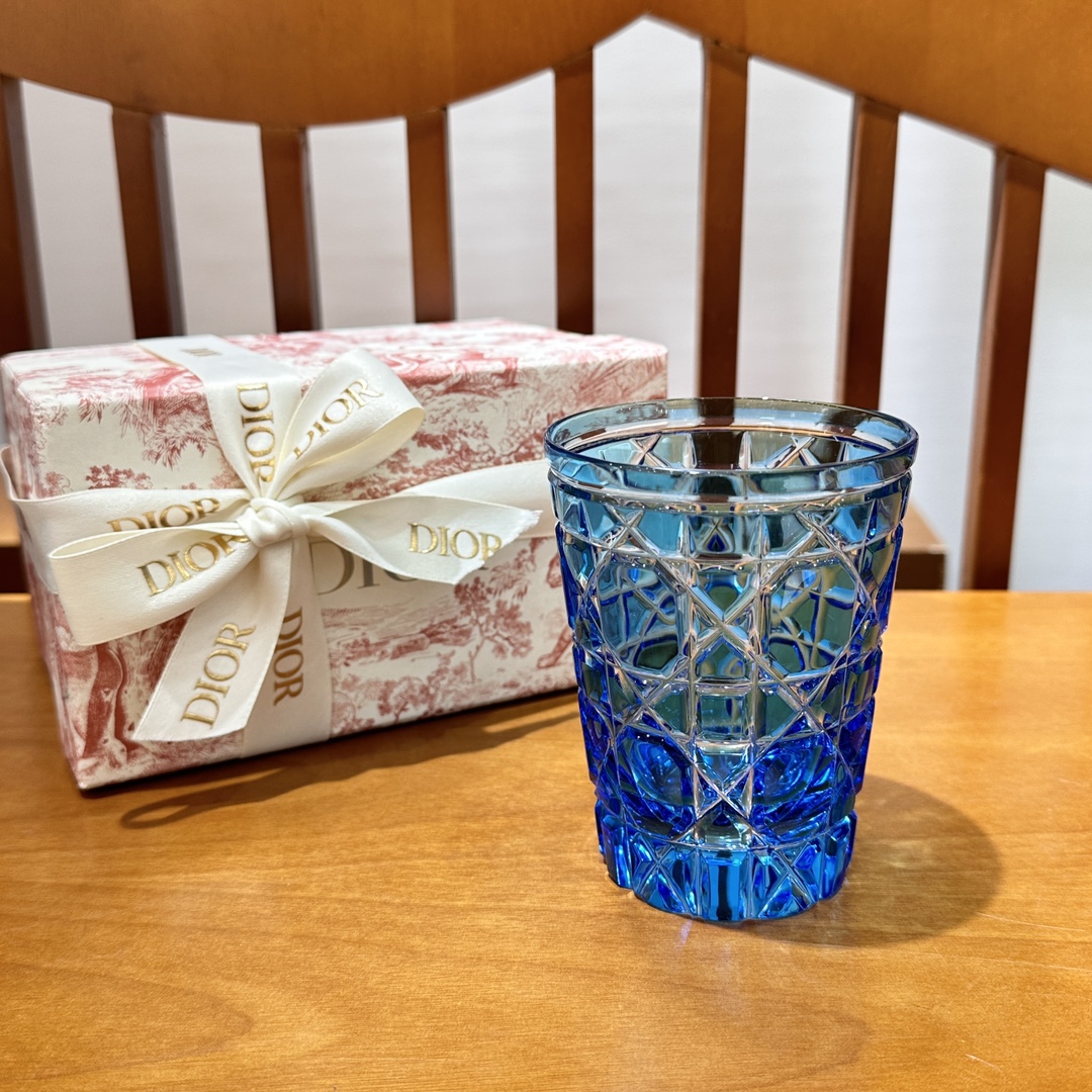 Di*or x Baccarat Crystal Glass - Lake Blue Diamond, Premium Quality