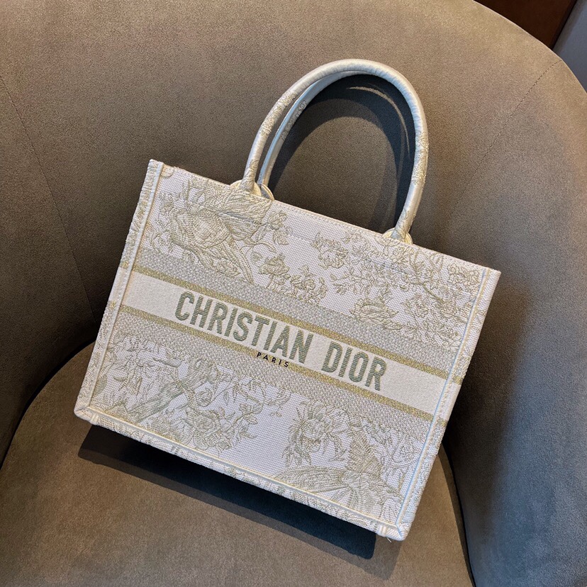 Dior Book Tote Handbags Tote Bags Gold Embroidery