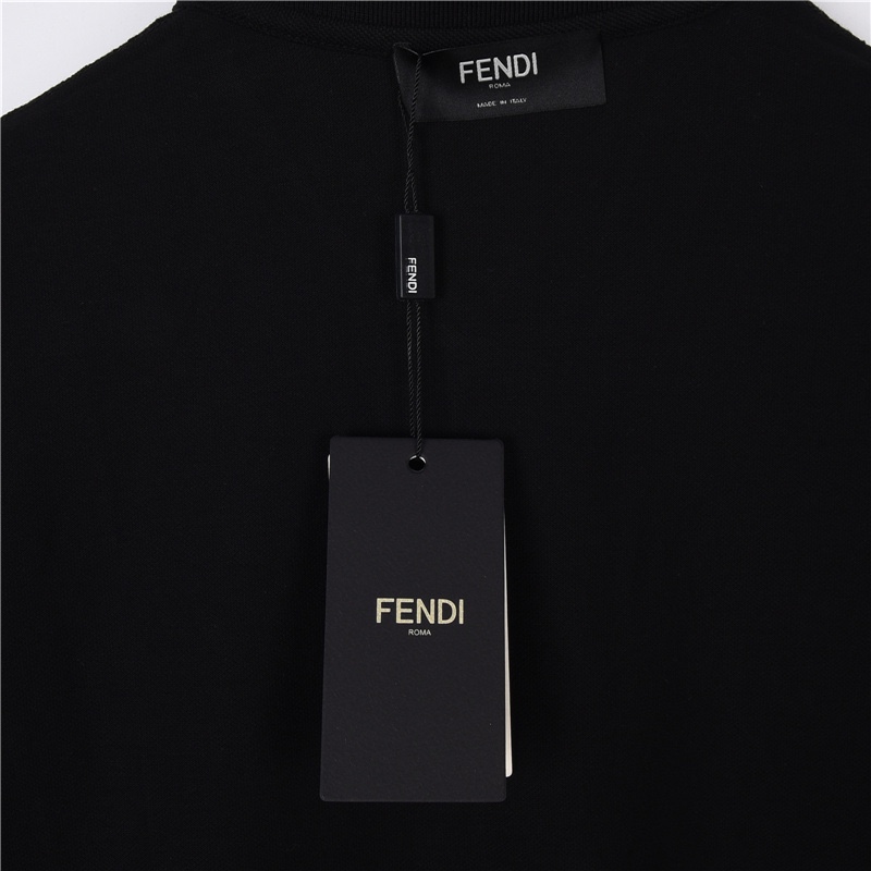 Fendi/芬迪24s新款小怪兽眼睛刺绣翻领polo衫短袖