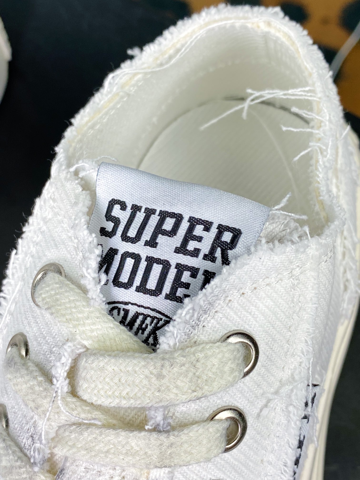 Garden Vintage Skate Low Garden series low-top retro thick plate shoes ”rag canvas white distressed” S0001WD