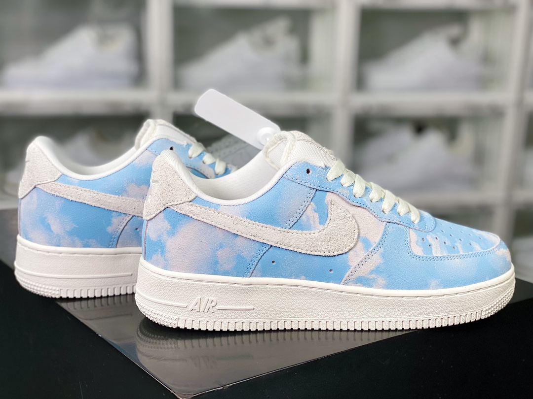 Air Force 1'07 Low ”Blue Suede” Air Force One classic low-top sneakers ”Tie-dye blue sky and white clouds” FD0883-400