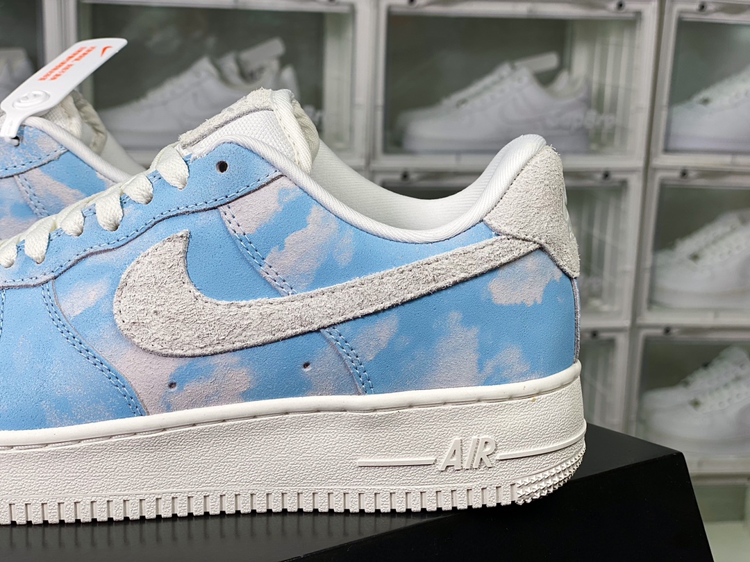 Air Force 1'07 Low ”Blue Suede” Air Force One classic low-top sneakers ”Tie-dye blue sky and white clouds” FD0883-400