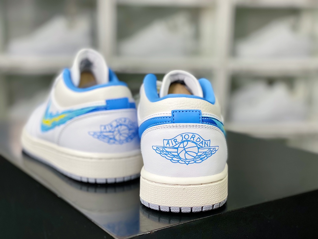 Air Jordan 1 Low SE ”White/Blue/Flame” AJ1 Jordan first generation low-top basketball shoes ”White Blue Flame” FJ7219-441