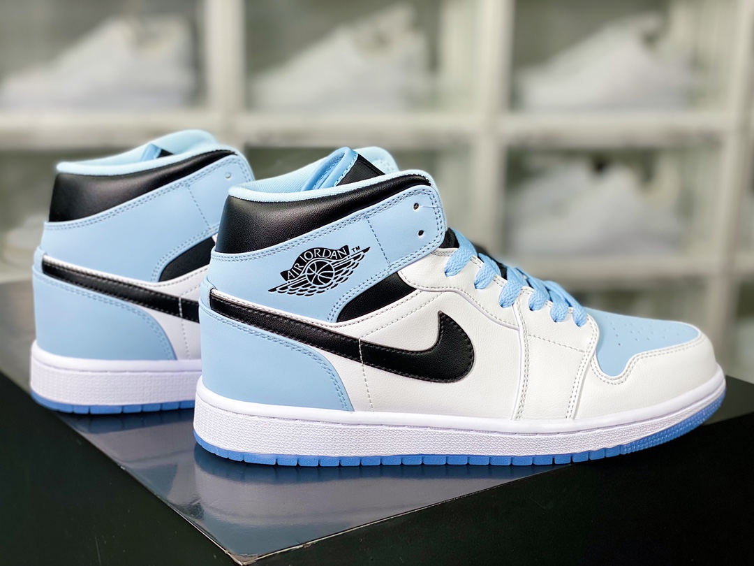 Air Jordan 1 MID GS ”White/Black/Ice Blue” AJ1 Jordan Graduate ”White Black Ice Blue” DV1308-104