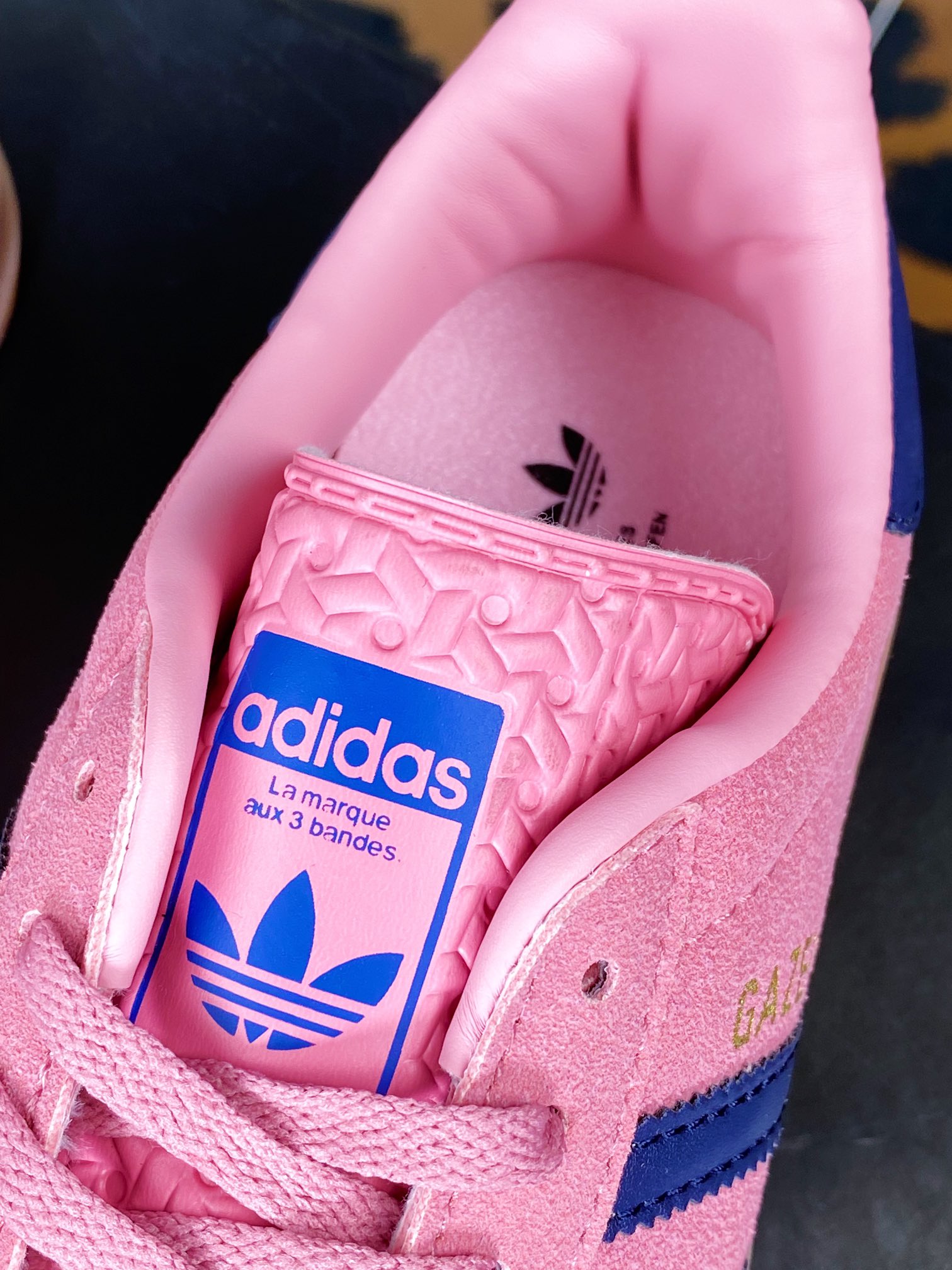 Adidas Originals Gazelle Bold W Antelope Platform Series Sneakers ”Rose Pink Navy Blue Raw Rubber Sole” HO6122