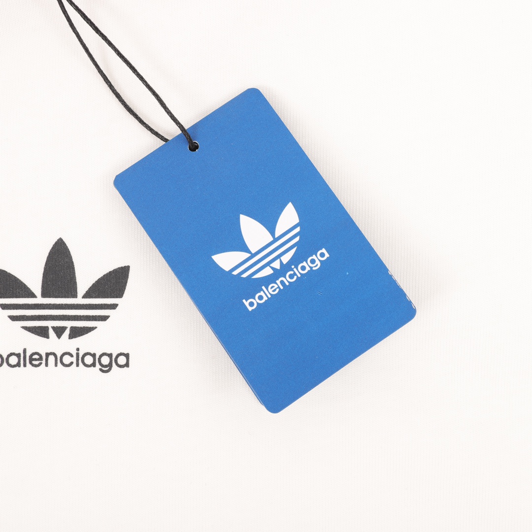 BALENCIAGA/巴黎世家 联名Adidas三叶草 三条杠短袖T恤