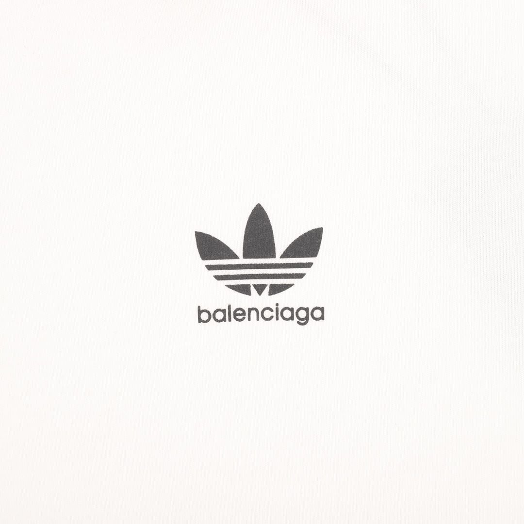 BALENCIAGA/巴黎世家 联名Adidas三叶草 三条杠短袖T恤