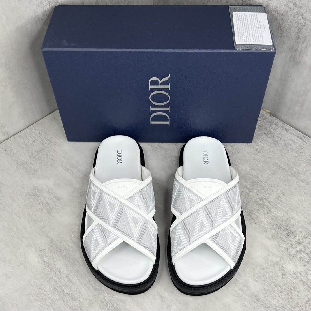 Dior Shoes Slippers Counter Quality
 Printing Men Summer Collection Oblique