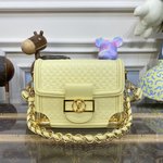 How to find replica Shop
 Louis Vuitton LV Dauphine Luxury
 Bags Handbags Black Yellow Cowhide Circle Mini M22597