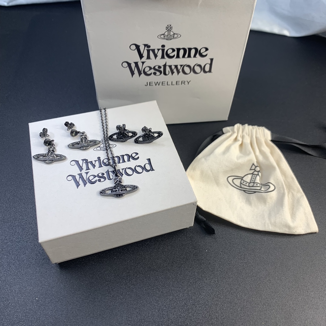 NO:103388,Queen Mother Saturn Black Gold Necklace Earrings Earrings Spot Stock Queen Mother Queen Mother Necklace Earrings Earrings Necklace19860909西太后土星黑金项链耳环耳钉现货,西太后项链西太后耳钉,earrings,necklace,Jewelry