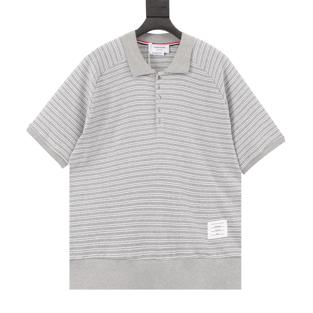 220 Thom Brewne/汤姆布朗 23ss 条纹针织POLO衫短袖
