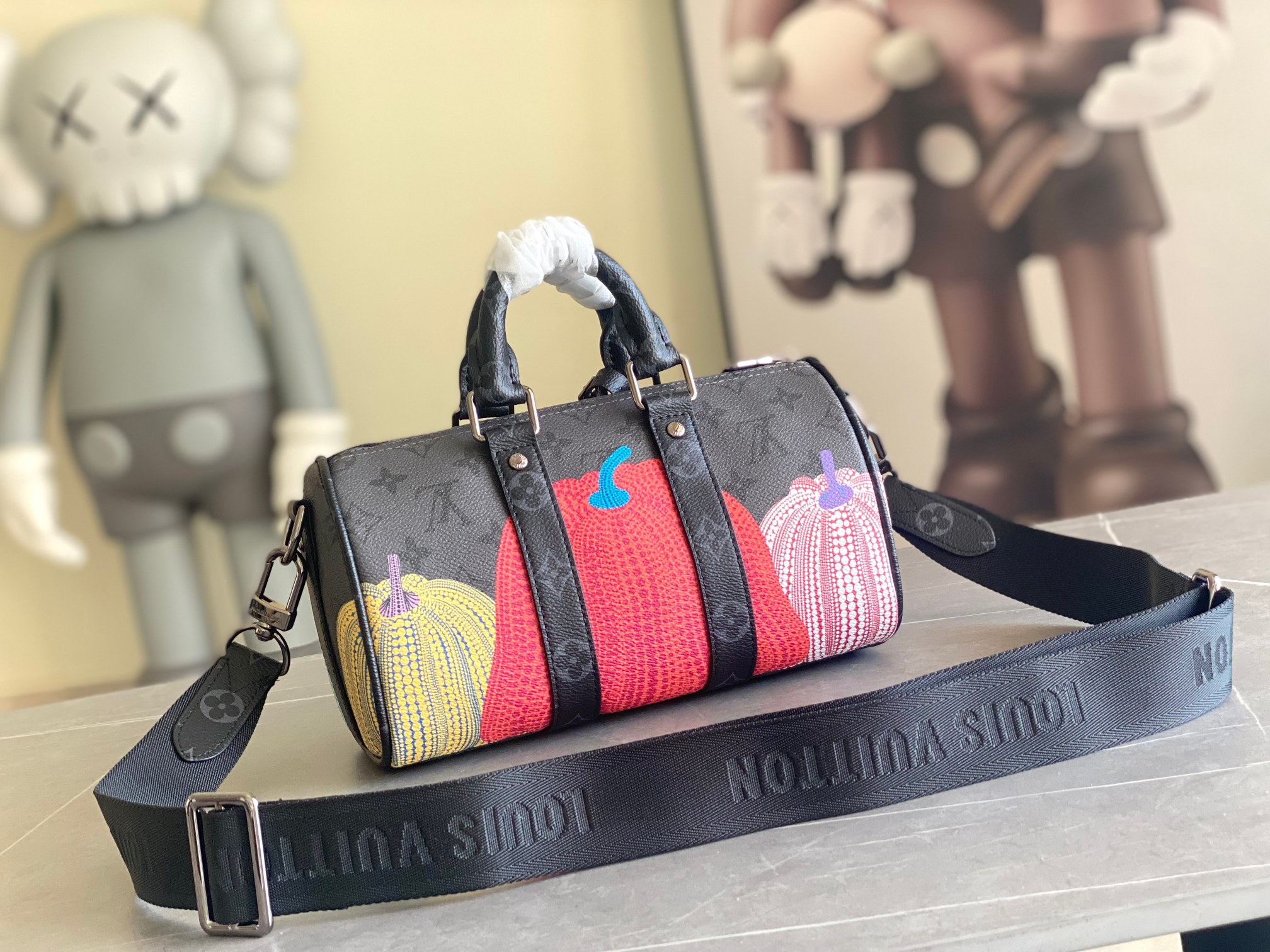 770 M46437 Keepall XS 手袋出货 非常适合女生背 黑银拼色南瓜丝印20枕头迷你枕头