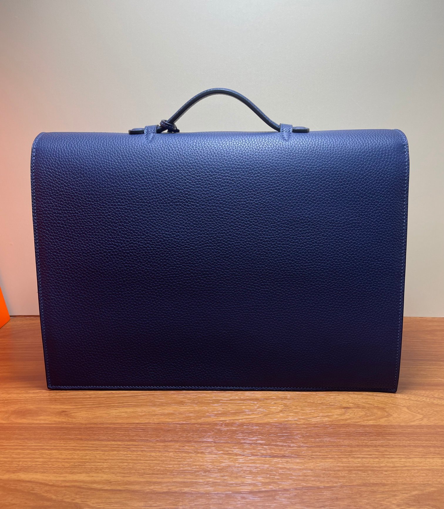 Hermes Men's Blue Leather Briefcase, Top-Handle Bag 39x28x12cm 3 a1684053369229 2721