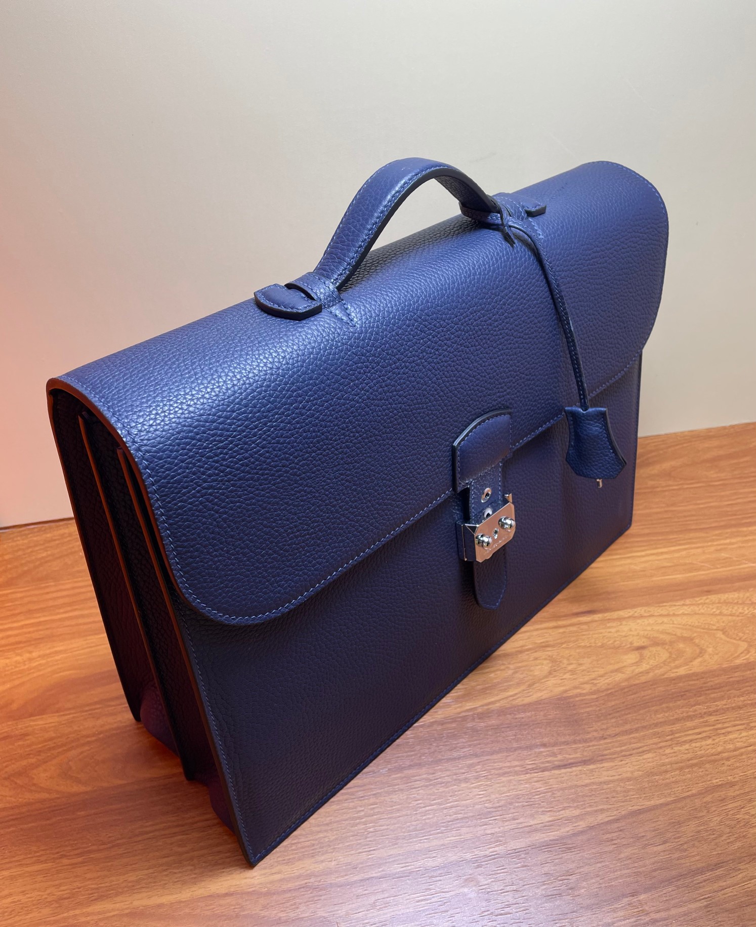Hermes Men's Blue Leather Briefcase, Top-Handle Bag 39x28x12cm 4 a1684053369500 7857