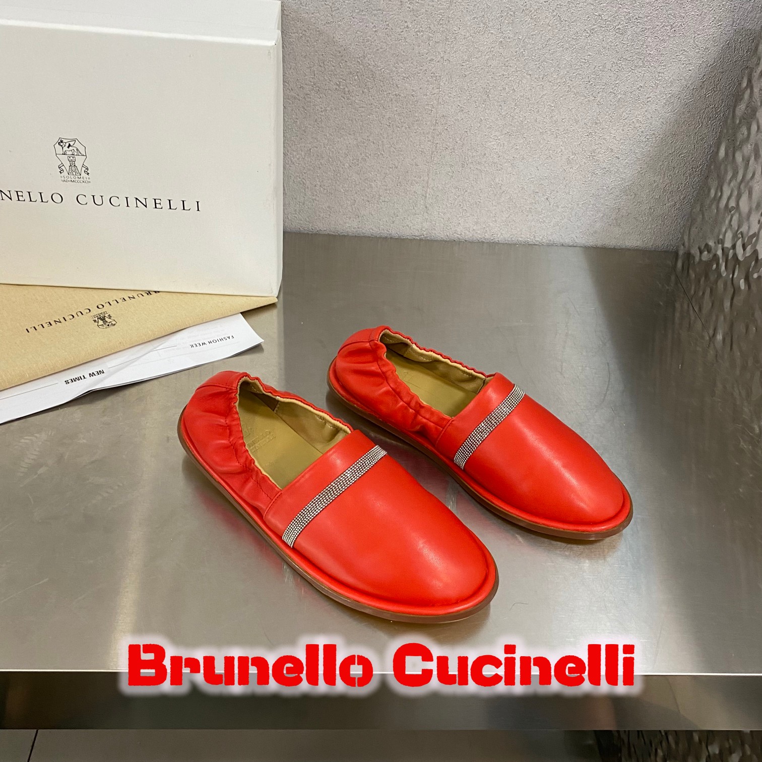 Brunello Cucinelli Sneaker Scarpe Basse Ricamo Camoscio Cotone Cuoio genuino Gomma Collezione Primavera Pantaloni da tuta