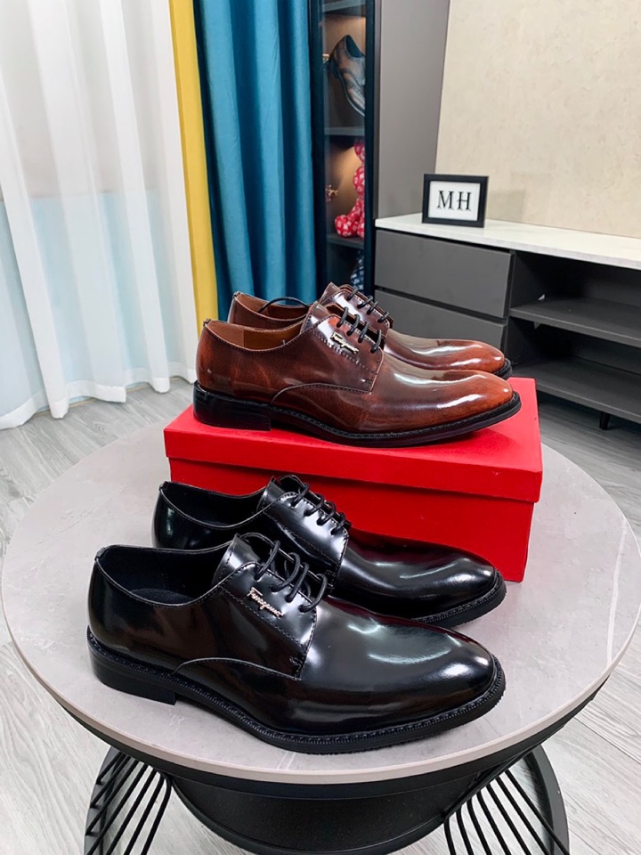 Ex-factory price (Niu Li) [Ferragamoo] Ferragamo's latest men's business leather shoes official webs