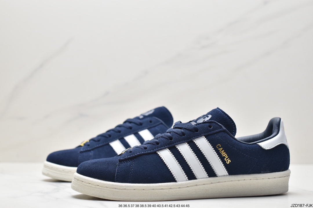 A BATHING APE x Adidas Campus 80S Navy Blue Low-top Sneakers ID4770