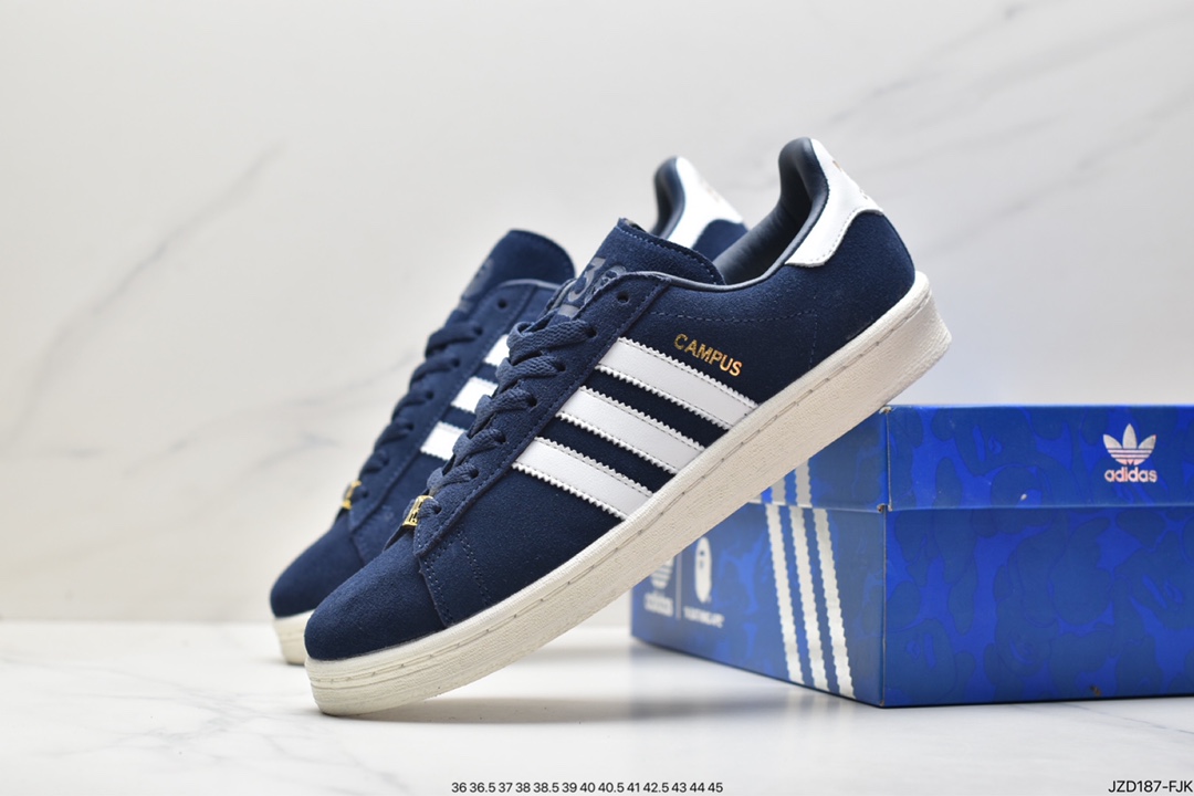 A BATHING APE x Adidas Campus 80S Navy Blue Low-top Sneakers ID4770