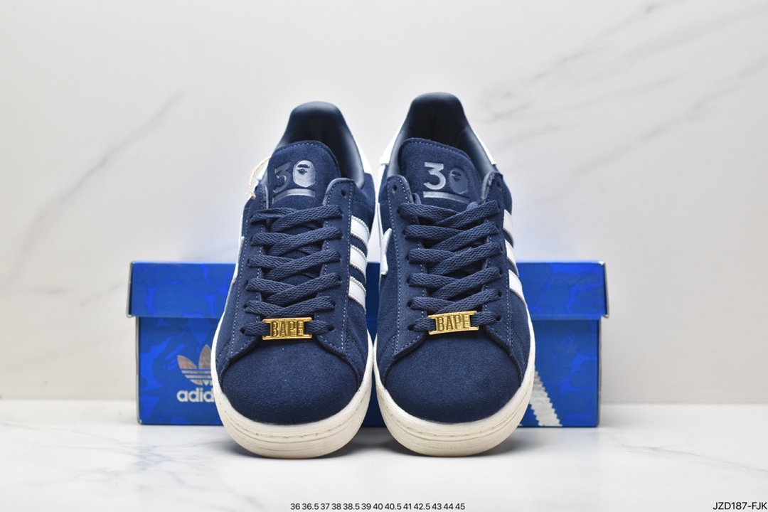 A BATHING APE x Adidas Campus 80S Navy Blue Low-top Sneakers ID4770